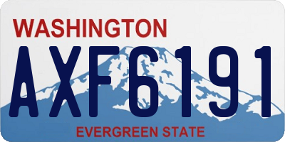 WA license plate AXF6191