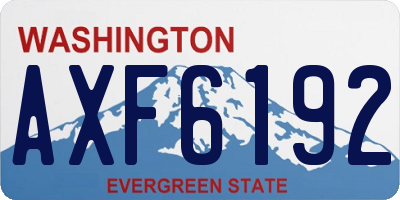WA license plate AXF6192