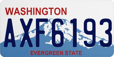 WA license plate AXF6193