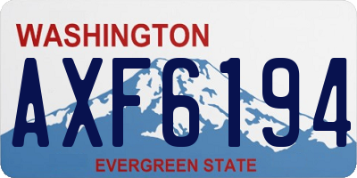 WA license plate AXF6194