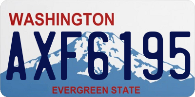 WA license plate AXF6195