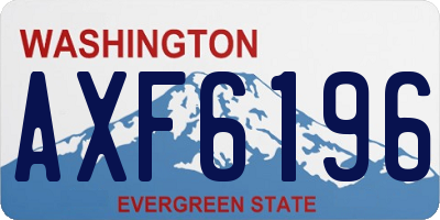 WA license plate AXF6196