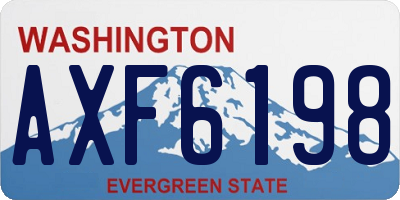 WA license plate AXF6198