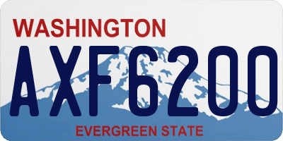 WA license plate AXF6200
