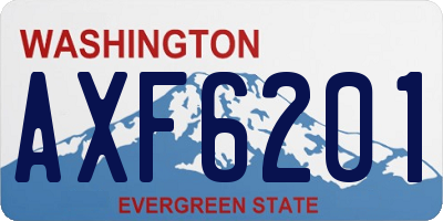 WA license plate AXF6201