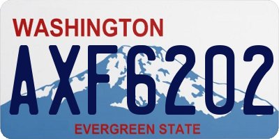 WA license plate AXF6202