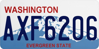 WA license plate AXF6206
