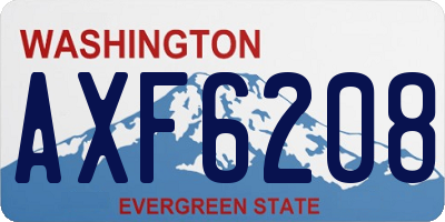 WA license plate AXF6208