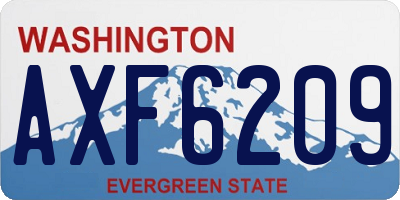 WA license plate AXF6209