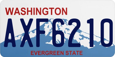 WA license plate AXF6210