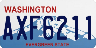 WA license plate AXF6211