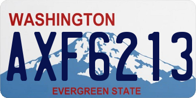 WA license plate AXF6213