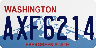 WA license plate AXF6214