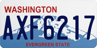 WA license plate AXF6217