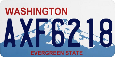 WA license plate AXF6218