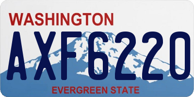 WA license plate AXF6220