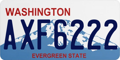 WA license plate AXF6222