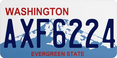 WA license plate AXF6224