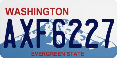 WA license plate AXF6227