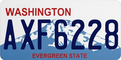 WA license plate AXF6228