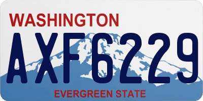 WA license plate AXF6229