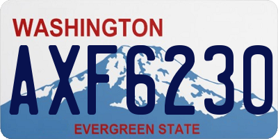 WA license plate AXF6230