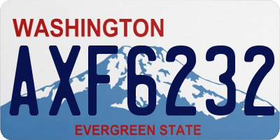 WA license plate AXF6232
