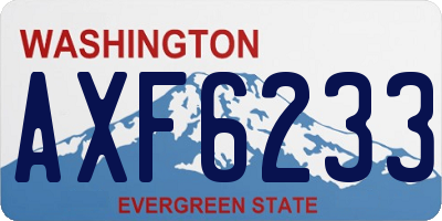 WA license plate AXF6233