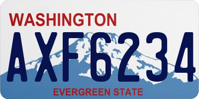 WA license plate AXF6234