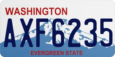 WA license plate AXF6235