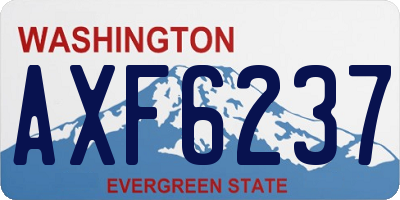 WA license plate AXF6237