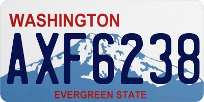 WA license plate AXF6238
