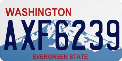 WA license plate AXF6239