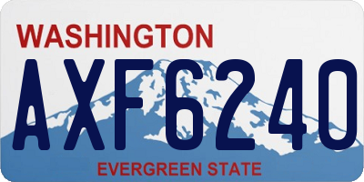 WA license plate AXF6240