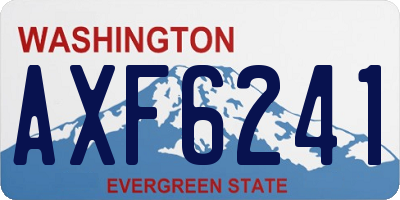 WA license plate AXF6241