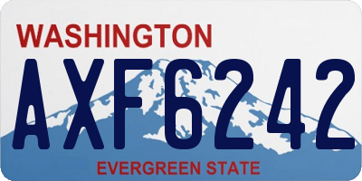 WA license plate AXF6242