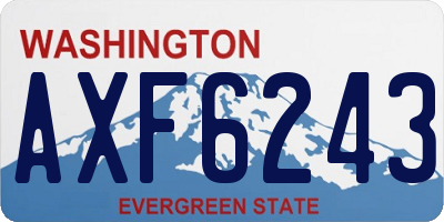 WA license plate AXF6243