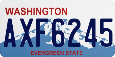 WA license plate AXF6245