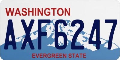 WA license plate AXF6247