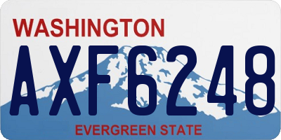 WA license plate AXF6248