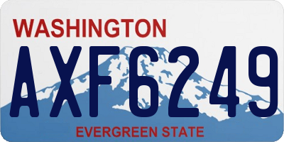 WA license plate AXF6249