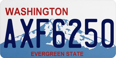 WA license plate AXF6250