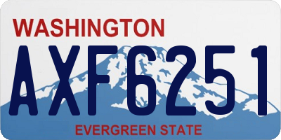 WA license plate AXF6251