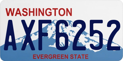 WA license plate AXF6252