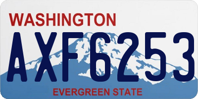 WA license plate AXF6253