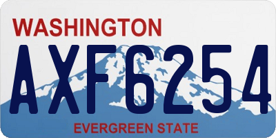 WA license plate AXF6254