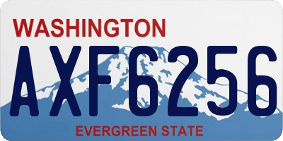 WA license plate AXF6256