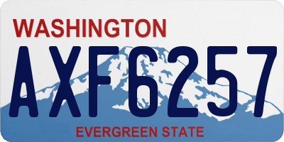 WA license plate AXF6257