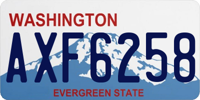 WA license plate AXF6258