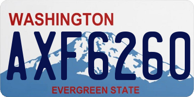 WA license plate AXF6260